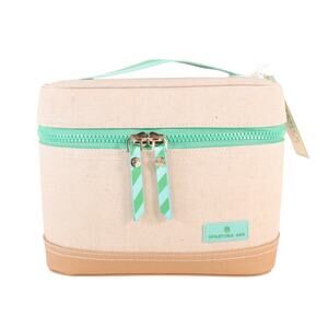 Spartina 449 Armada Travel Accessory Train Case - Flax / Green - NWT